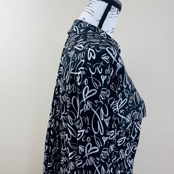 Torrid Studio Knit Surplice Faux Wrap Heart Dress Black White Size 2X edgy - Picture 6 of 15